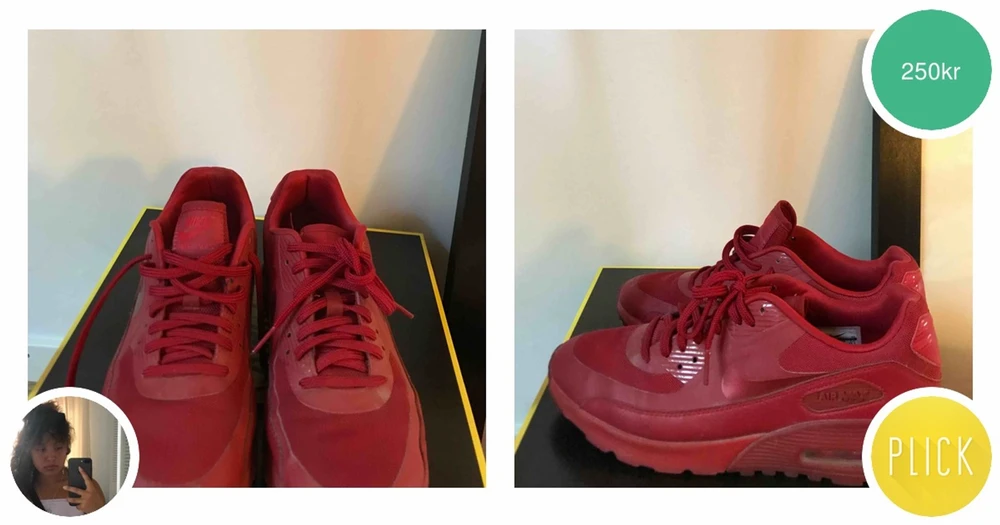Hel röda Nike Air Max 90, i väldigt | Plick Second Hand