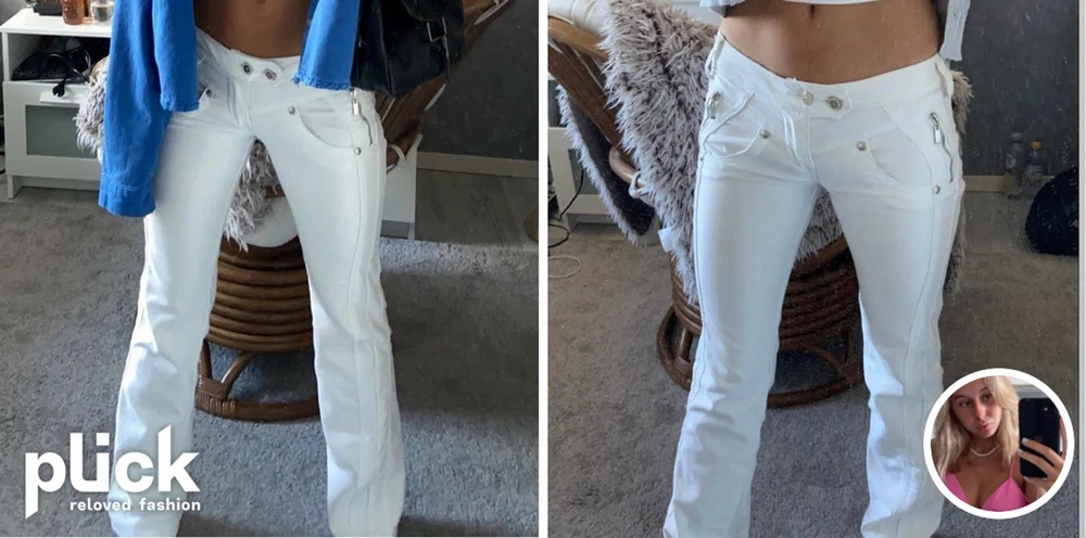 Lågmidjade vita jeans | Plick Second Hand